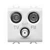 ChoruSmart antenna aljzat TV-R-SAT 2xIEC/F 2M beépített MM-végzáró 0.5dB/860MHz 2400MHz/ GEWISS - GW10382