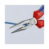Fél-kerek csőrű (rádió) fogó 61HRC vágóéllel max.d2,5/1,6mm piros-kék 140mm-hossz KNIPEX - 2502140