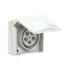 Ipari design dugalj 3P+N+E rászerelhető CEE 16A-táp 400V(50+60Hz) piros fehér PCE - 845-6v