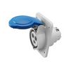 Ipari dugalj beépíthető 2P+E 230V(50+60Hz) kék ferde 32A IP44 műanyag 6h-pozíció IEC309HP GEWISS - GW62216H