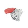 Ipari dugalj beépíthető 3P+N+E 400V(50+60Hz) piros ferde 16A IP44 műanyag IEC309HP GEWISS - GW62210FH