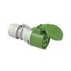 Ipari dugalj lengő 3P+E 16A 50-500V(>300-500Hz) zöld egyenes IP44 műanyag 2h-pozíció Shark PCE - 214-2