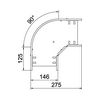 Kábeltálca 90° idom 150mm x 60mm-mag. 90° merítetten horganyzott acél RB 90 615 FT OBO-BETTERMANN - 6036592