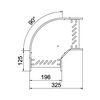 Kábeltálca 90° idom 200mm x 60mm-mag. 90° szalaghorganyzott acél RB 90 620 FS OBO-BETTERMANN - 6036564