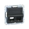 Merten-SM fedlap RJ45 adatcsatlakozóhoz műanyag antracit címketartóval Schneider - MTN4568-0414