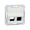 Merten-SM fedlap RJ45 adatcsatlakozóhoz műanyag fehér címketartóval Schneider - MTN4568-0319