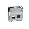 Merten-SM fedlap RJ45 adatcsatlakozóhoz műanyag fehér címketartóval Schneider - MTN4568-0325