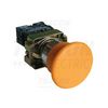 Nyomógomb komplett fém d22 40mm 3A sárga gomba visszaugró 1z csavaros kerek IP42 TRACON - NYGBC51S