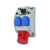 Dugaszoló elosztó 32A/400V +kapcsoló 2x2P+F/230V 1x32A5P400V műanyag fali IP44 COMBO-POL7 PCE - 160825521
