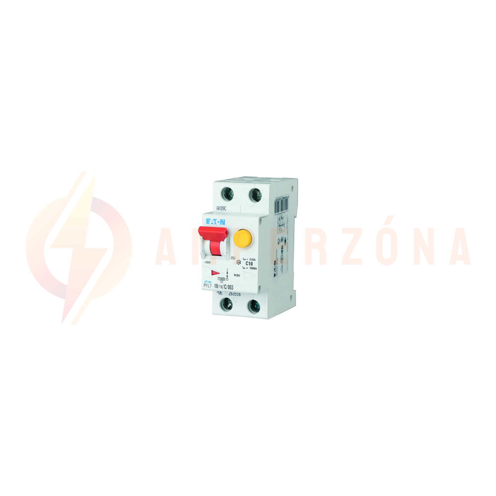 Áramvédő(FI)-kismegszakító 1P+N 10A C-jelleg 0.03A A-típus PFL7-10/1N/C/003-A-DE EATON - 263517