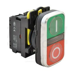 Kettős nyomógomb komplett műa. d22 3A