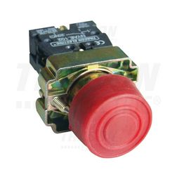 Nyomógomb komplett fém d22 3A gumisapkával piros magas 1ny csavaros kerek IP55 TRACON - NYGBP42P