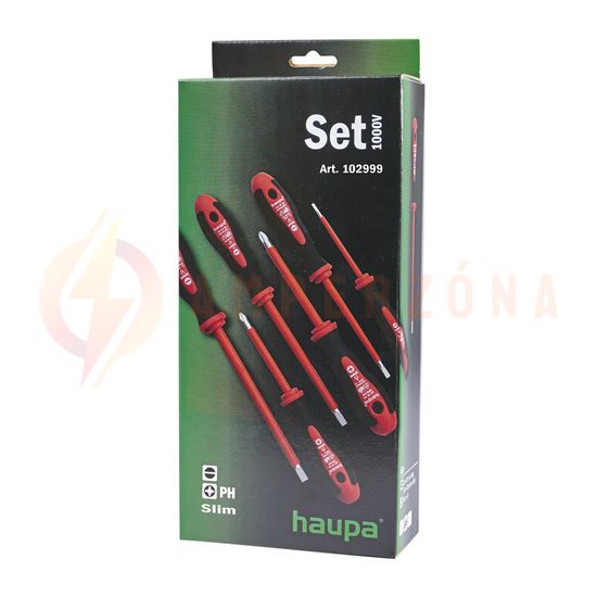 Csavarhúzó készlet piros-fekete 2xPH 4xlapos 6-darabos 1000V HUPslim Haupa - 102999