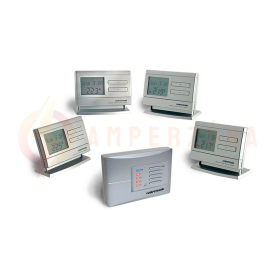 RF szobatermosztát programozható LCD (2xAA1,5V-elemes) +vevő digitális 5-40°C 6A 230V QUANTRAX - Q8RF