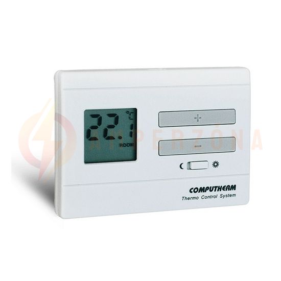 Szobatermosztát LCD +2xAA1,5V-elem 5°C- 40°C elem falonkívüli világosfehér fűtés QUANTRAX - Q3